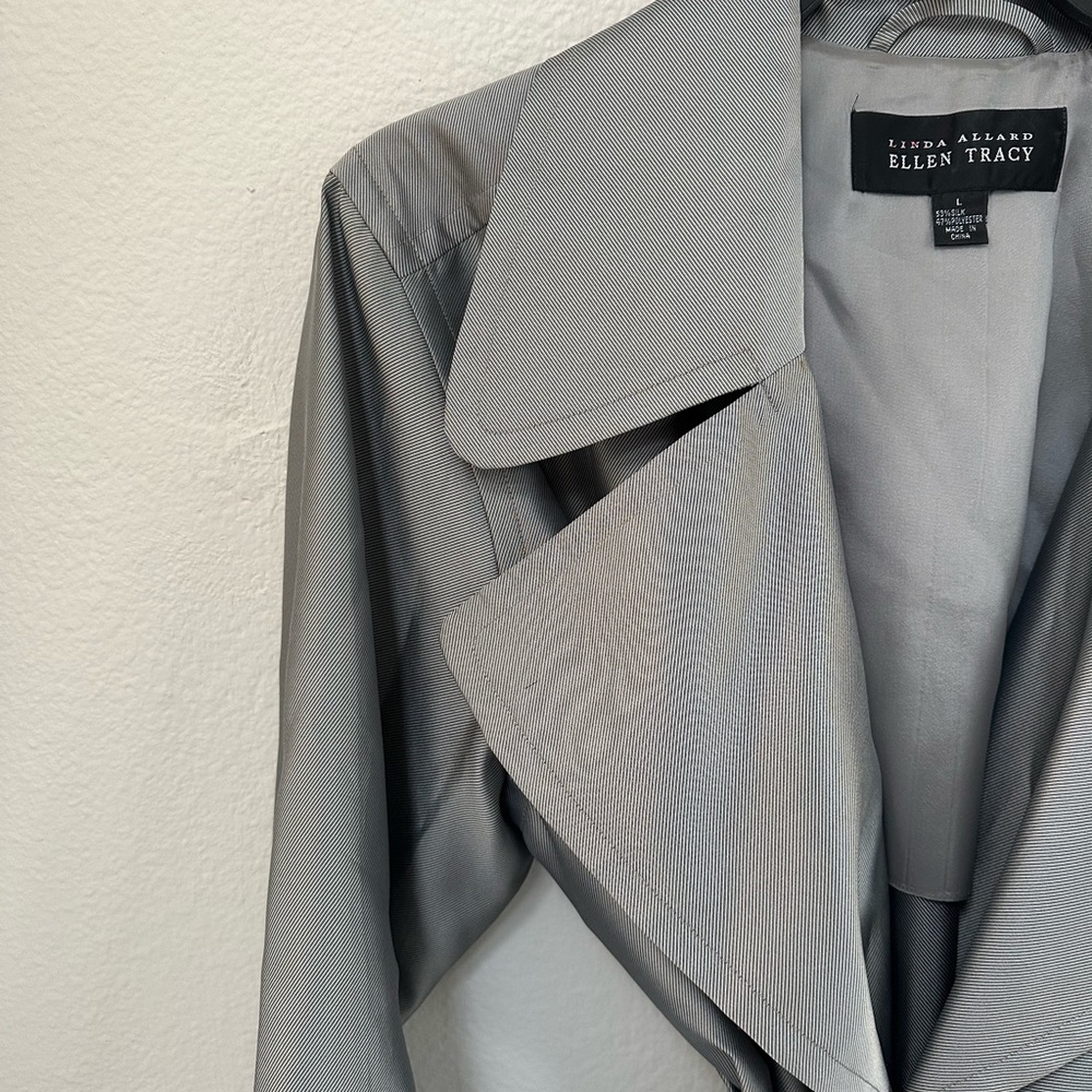 Ellen Tracy Women's Silver Trench Coat - Picture 6 of 13